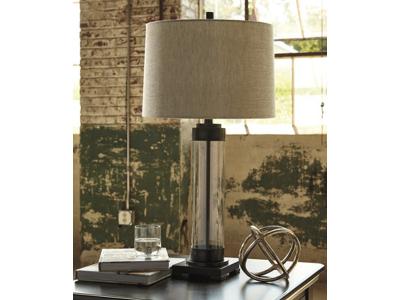 Ashley Furniture Talar Glass Table Lamp (1/CN) L430164 Clear/Bronze Finish