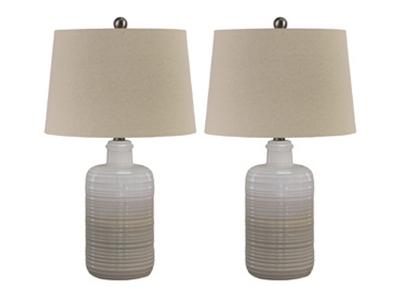 Ashley Furniture Marnina Ceramic Table Lamp (2/CN) L121854 Taupe