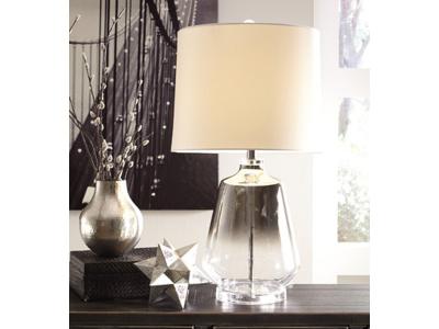 Ashley Furniture Jaslyn Glass Table Lamp (1/CN) L430414 Silver Finish