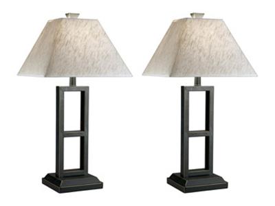 Ashley Furniture Deidra Metal Table Lamp (2/CN) L318924 Black