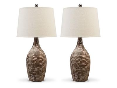 Ashley Furniture Laelman Poly Table Lamp (2/CN) L243304 Brown/Gray