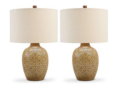 Ashley Furniture Jairgan Poly Table Lamp (2/CN) L243294 Tan/Black