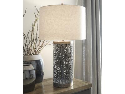 Ashley Furniture Dayo Metal Table Lamp (1/CN) L207364 Gray/Gold Finish