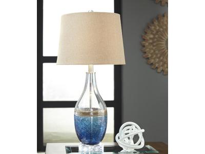 Ashley Furniture Johanna Glass Table Lamp (2/CN) L430514 Blue/Clear
