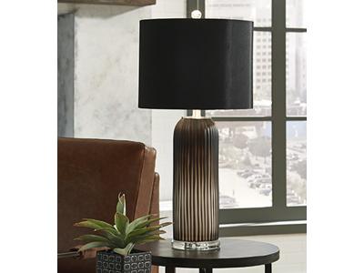 Ashley Furniture Abaness Glass Table Lamp (2/CN) L430714 Black
