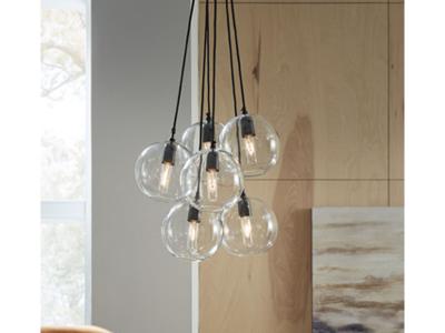 Ashley Furniture Sybil Glass Pendant Light (1/CN) L000918 Clear/Black