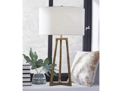 Ashley Furniture Wynlett Metal Table Lamp (1/CN) L208354 Antique Brass Finish