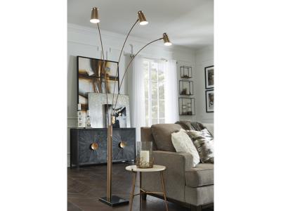 Ashley Furniture Colldale Metal Arc Lamp (1/CN) L725139 Gold Finish/Black