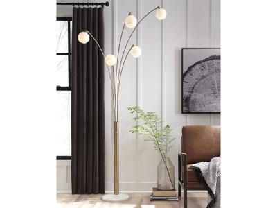 Ashley Furniture Taliya Metal Arc Lamp (1/CN) L725119 Champagne/White
