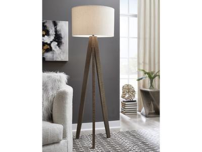Ashley Furniture Dallson Wood Floor Lamp (1/CN) L329021 Gray/Brown