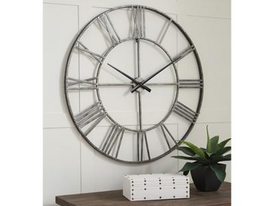Ashley Furniture Paquita Wall Clock A8010237 Antique Silver