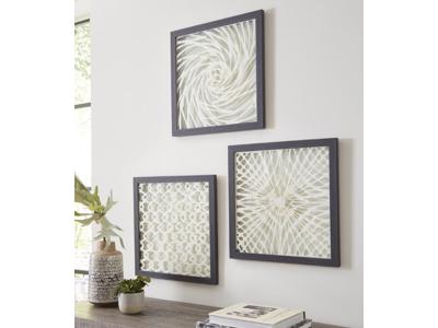 Ashley Furniture Odella Wall Decor Set (3/CN) A8010241 Antique Gray/Cream