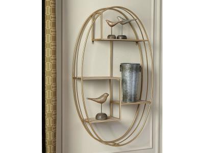 Ashley Furniture Elettra Wall Shelf A8010106 Natural/Gold Finish