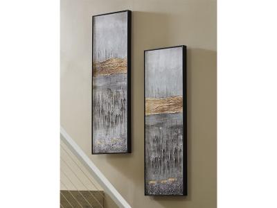 Ashley Furniture Aniyah Wall Art Set (2/CN) A8000291 Black/Gold/White