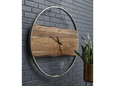 Ashley Furniture Panchali Wall Clock A8010198 Brown/Silver Finish