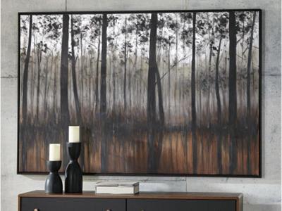 Ashley Furniture Philyra Wall Art A8000253 Black/Orange/Silver