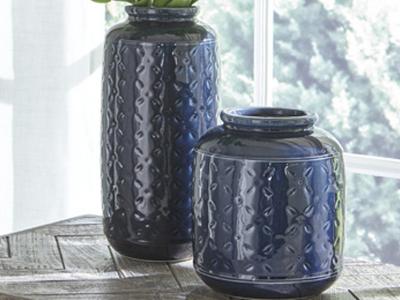 Ashley Furniture Marenda Vase Set (2/CN) A2000130 Navy Blue