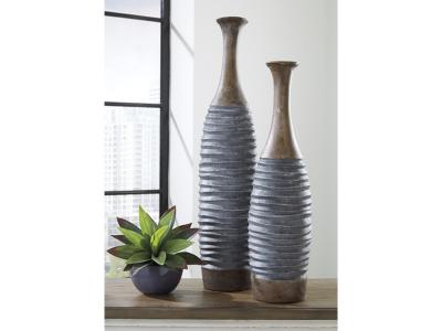 Ashley Furniture BLAYZE Vase Set (2/CN) A2000388 Antique Gray/Brown