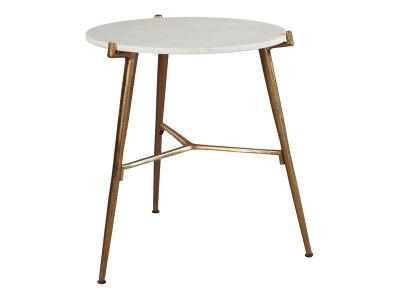 Ashley Furniture Chadton Accent Table A4000004 White/Gold Finish