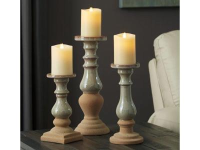 Ashley Furniture Emele Candle Holder Set (3/CN) A2000354 Taupe