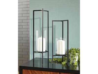 Ashley Furniture Ginette Candle Holder Set (2/CN) A2000463 Black