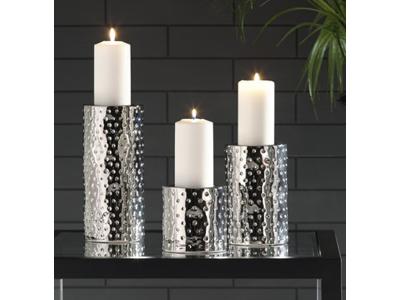 Ashley Furniture Marisa Candle Holder Set (3/CN) A2000460 Silver Finish