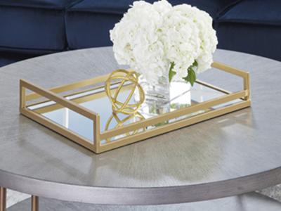 Ashley Furniture Derex Tray A2000446 Gold Finish