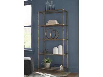 Ashley Furniture Ryandale Bookcase A4000441 Antique Brass Finish