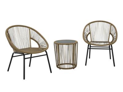 Ashley Furniture Mandarin Cape Chairs w/Table Set (3/CN) P312-047 Brown/Black