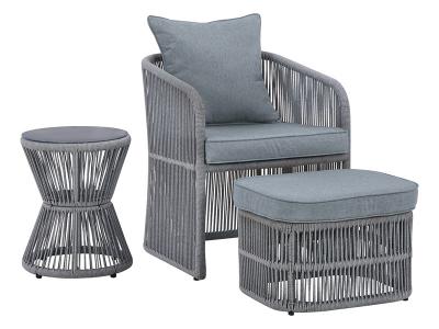 Ashley Furniture Coast Island Chair/OTTO w/CUSH/Table (3/CN) P313-046 Gray