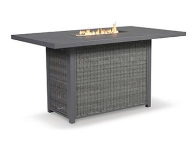 Ashley Furniture Palazzo RECT Bar Table w/Fire Pit P520-665 Gray