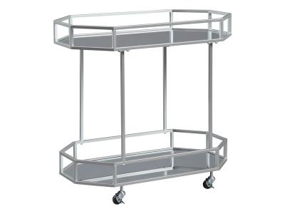 Ashley Furniture Kadinburg Bar Cart A4000120 Silver Finish