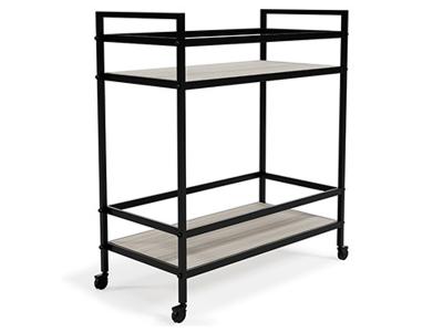 Ashley Furniture Waylowe Bar Cart A4000366 Black/Tan