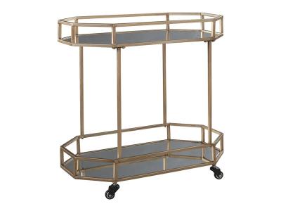 Ashley Furniture Daymont Bar Cart A4000102 Gold Finish