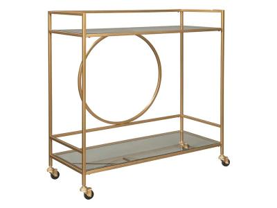 Ashley Furniture Jackford Bar Cart A4000165 Antique Gold Finish