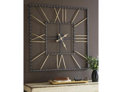 Ashley Furniture Thames Wall Clock A8010112 Black/Gold Finish