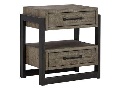 Ashley Furniture Brennagan Two Drawer Night Stand B774-92 Gray