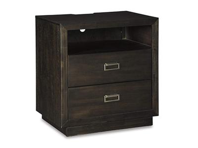 Ashley Furniture Hyndell Two Drawer Night Stand B731-92 Dark Brown