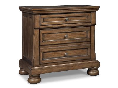 Ashley Furniture Flynnter Two Drawer Night Stand B719-92 Medium Brown