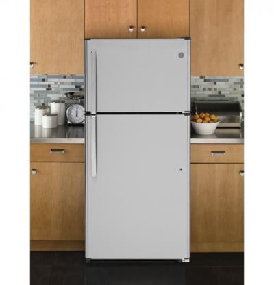 30" GE 18.2 Cu. Ft. Top-Freezer Refrigerator in Stainless Steel - GTS18FSLKSS