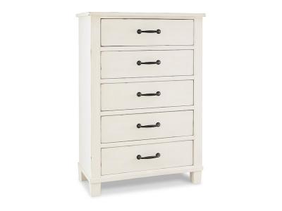 Ashley Furniture Braunter Five Drawer Chest B792-46 Aged White