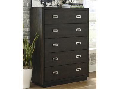 Ashley Furniture Hyndell Five Drawer Chest B731-46 Dark Brown