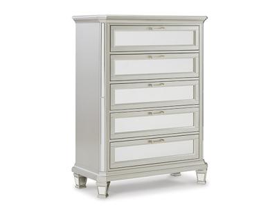 Ashley Furniture Lindenfield Five Drawer Chest B758-46 Silver