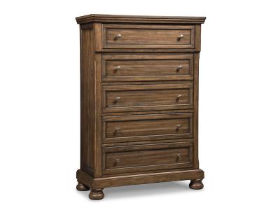 Ashley Furniture Flynnter Five Drawer Chest B719-46 Medium Brown