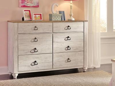 Ashley Furniture Willowton Six Drawer Dresser B267-21 Whitewash