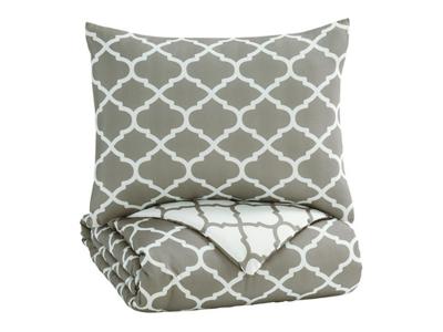 Ashley Furniture Media Twin Comforter Set Q790001T Gray/White