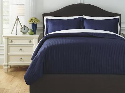 Ashley Furniture Raleda King Coverlet Set Q497003K Navy