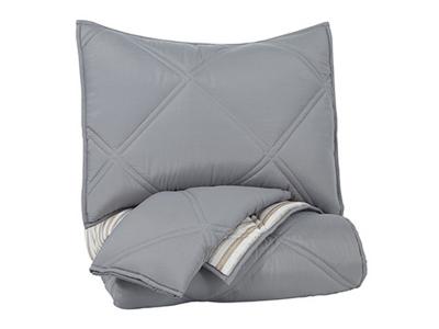 Ashley Furniture Rhey Twin Comforter Set Q425001T Tan/Brown/Gray
