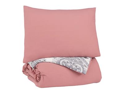 Ashley Furniture Avaleigh Twin Comforter Set Q702001T Pink/White/Gray