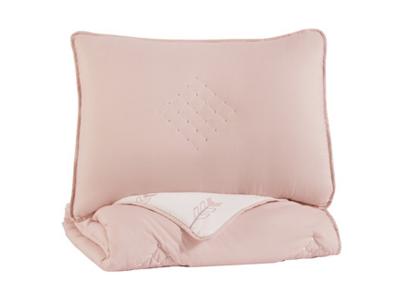 Ashley Furniture Lexann Twin Comforter Set Q901001T Pink/White/Gray